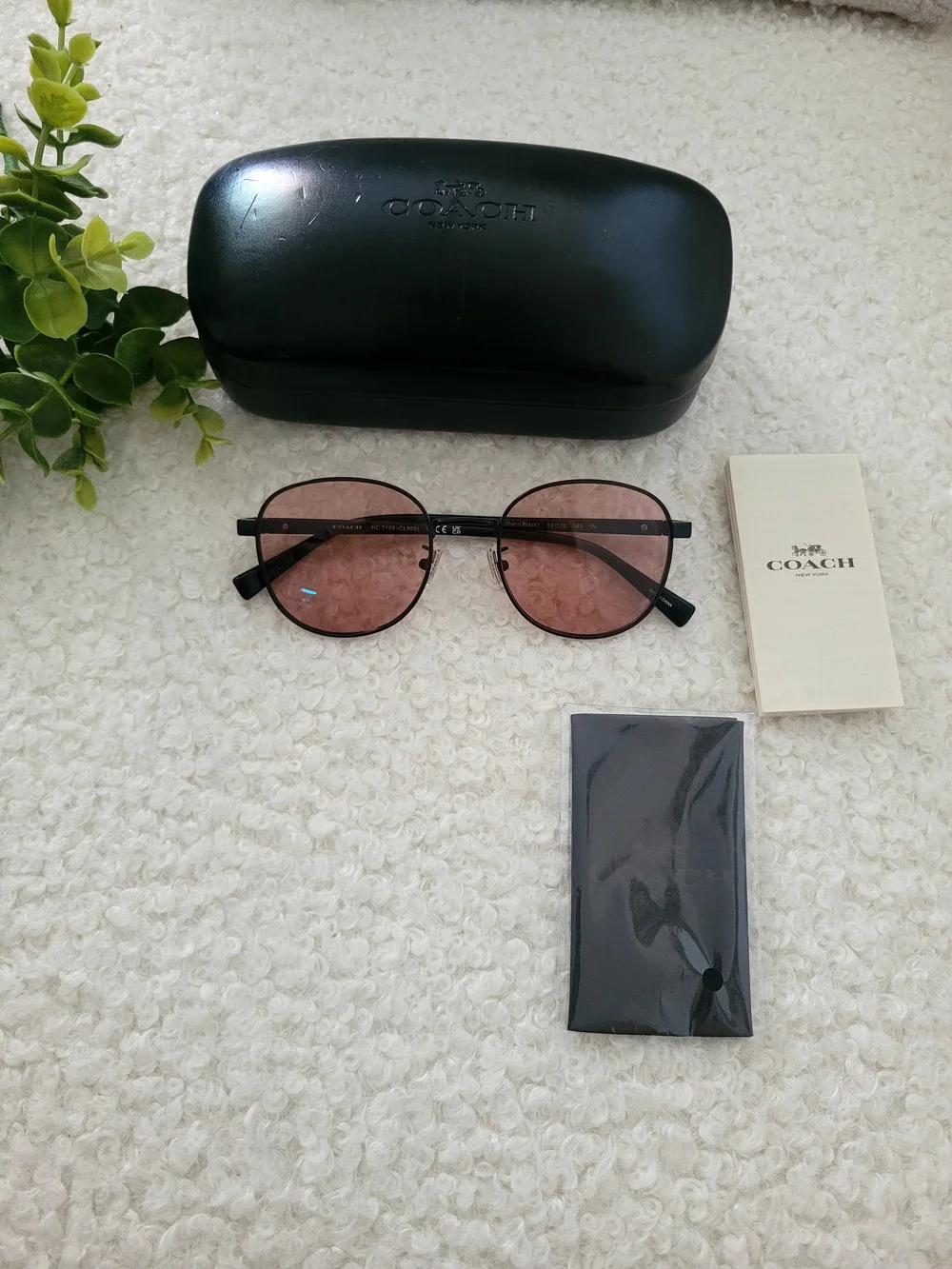 Coach Round Women's Sunglasses with Rose-Tint Lenses